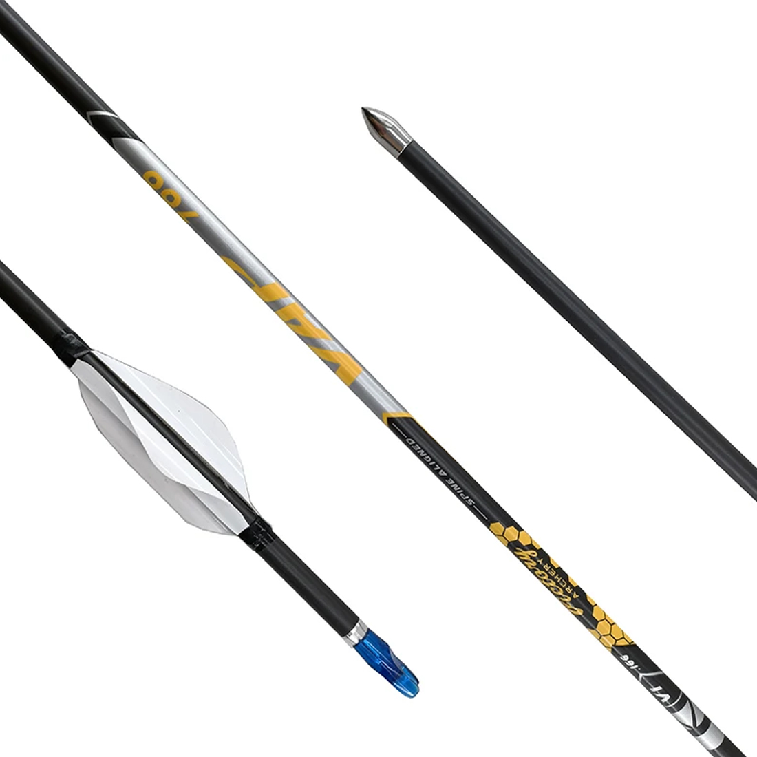 Hunting Bow Compound - 12PCS Carbon Arrows Sp350-1000 1.8inch Spin