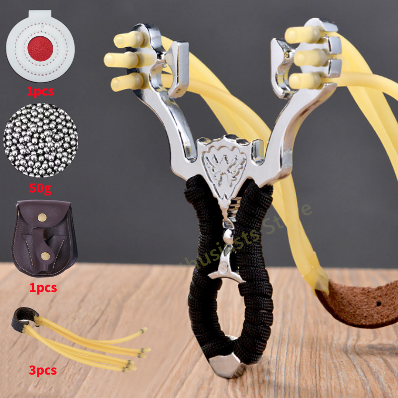 Hunting Bow Compound - Outdoor Hunting Metal Slingshot Rubber Elastic