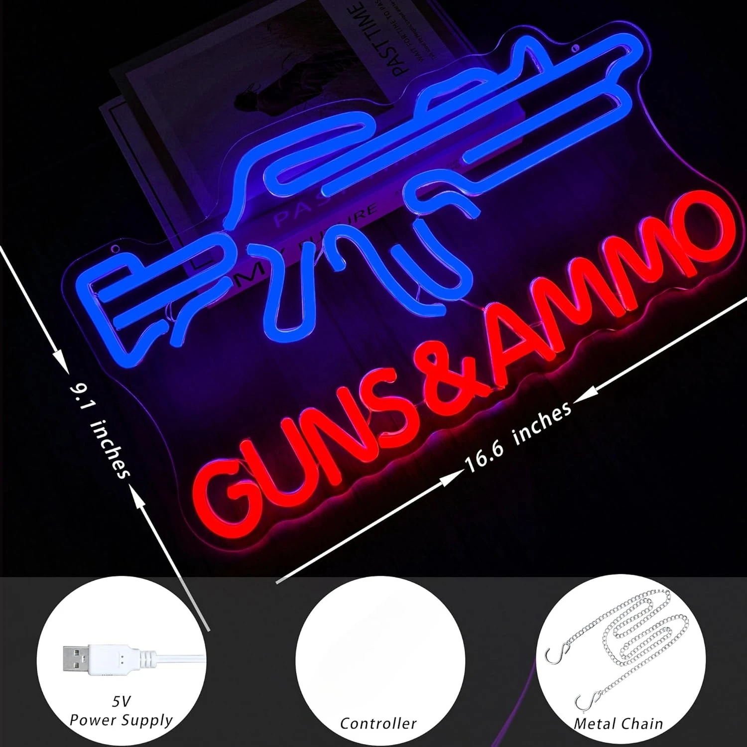 Gun Shop Neon Sign USB Powered – обзор и цена Hunting And Outdoor Stores